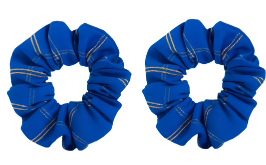Blue Gold Mini Saree Scrunchie 2.5-37.01