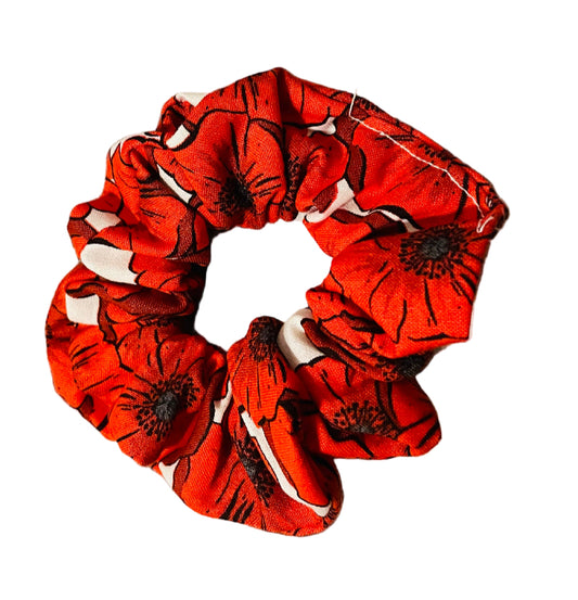 Poppy Flower Scrunchie